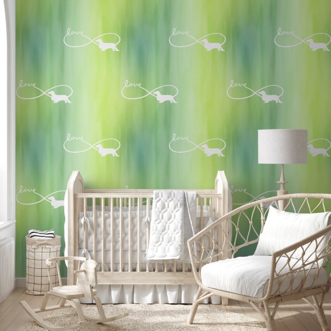 Papier Peint Infinity Love Lemniscate Longue Cheveux Dachshund  (Enfants)
