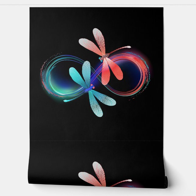 Papier Peint Infinity with glowing dragonflies (Déroulement)