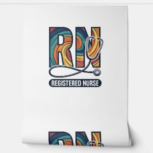 Papier Peint Infirmière diplômée IR Vintage Rainbow Vector Desi