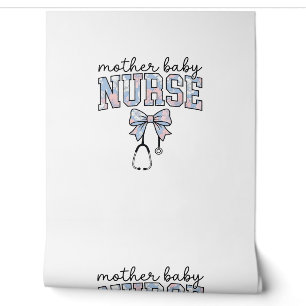 Papier Peint Infirmière Mère Bébé Chemise à nœud floral Design_