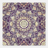 Papier Peint Intricate Royal Purple and Gold Mandala Pattern (Recto)