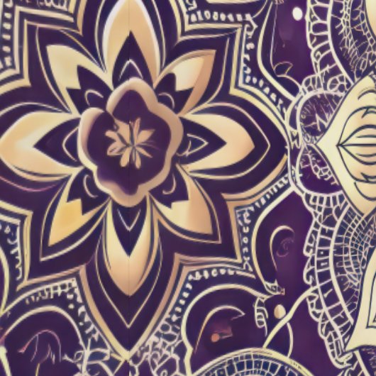 Papier Peint Intricate Royal Purple and Gold Mandala Pattern (Couture)