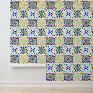 Papier Peint Italien Majolica Style Motif de carreaux
