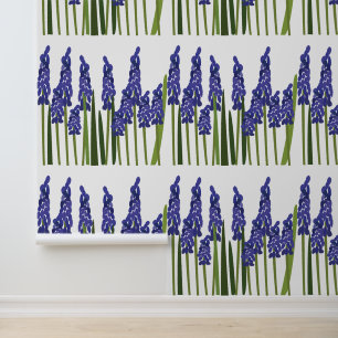 Papier Peint Jacinthe des vignes Fleur Florale Bleu Violet