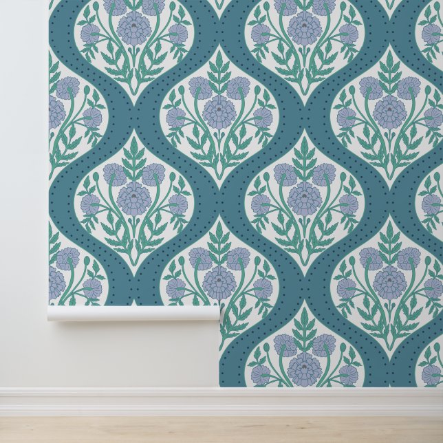 Papier Peint Jardin de moghole Turquoise et périphérique (Application)