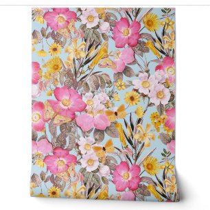 Papier Peint Jardin d'été - Vintage Redouté Cottage Rose 2 Wa