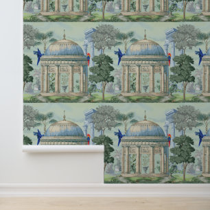 Papier Peint Jardin du Temple grec antique Macaw Bird Pixie Gre