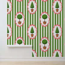 Jardin Topiaire Cabine Verte Rayure Peel & Stick