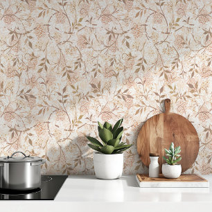 Papier Peint Jasmin & Hawthorn - Beige & Taupe