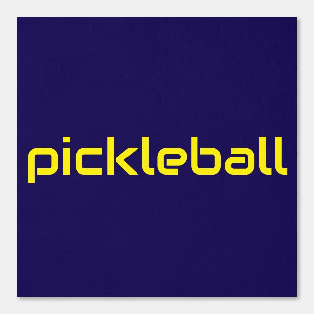 Papier Peint Jaune clair moderne PICKLEBALL Texte sur bleu mari (Recto)