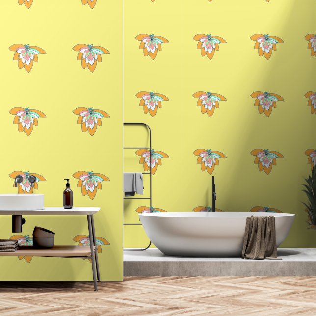 Papier Peint Jaune de vol (Salle de bain)