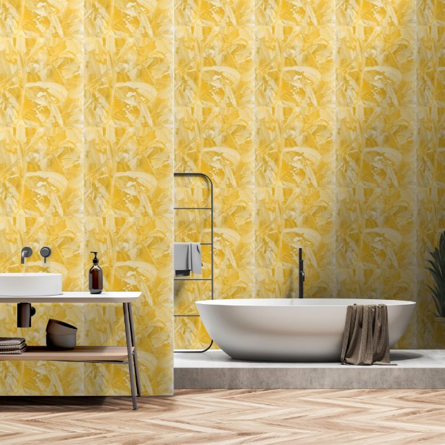 Papier Peint jaune or (Salle de bain)