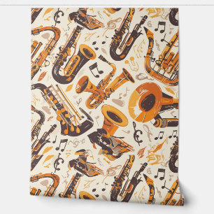 Papier Peint Jazz Melody - Saxophone Musical Motif Fond d'écran