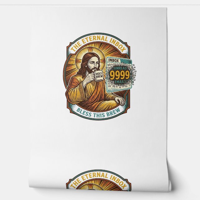 Papier Peint Jésus 9999 Emails Non Lus Boîte de Réception Zéro  (Déroulement)