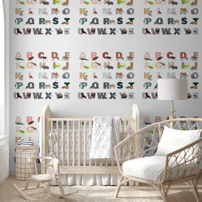 Papier Peint Joli Alphabet ABC Animaux Nursery Classe (Enfants)