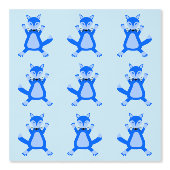 Papier Peint Joli bébé renard bleu garçon (Recto)