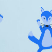 Papier Peint Joli bébé renard bleu garçon (Couture)