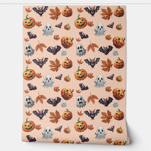 Papier Peint Joli Éffrayant Halloween thème automne Motif