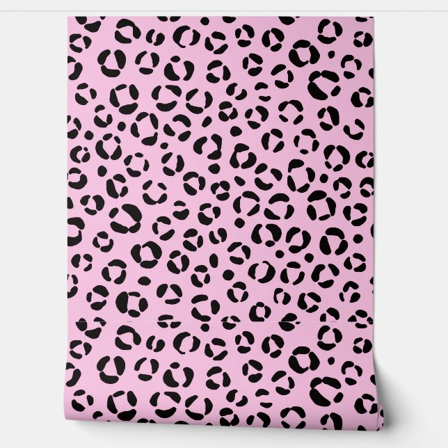 Papier Peint Joli en rose impression animale (Déroulement)
