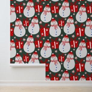 Papier Peint Joli Festif Snowman Noël Cadeaux de Noël