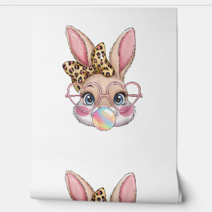 Papier Peint Joli lapin lapin Visage Tie Tee Lunettes Fille Heu