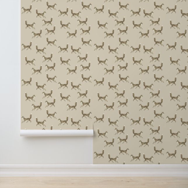 Papier Peint Joli Motif beige Fox (Application)