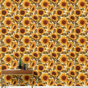 Papier Peint Joli motif de tournesol carrelé