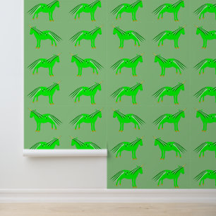 Papier Peint Joli motif licorne verte et or Irlandaise