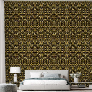 Papier Peint Joli noir or art Déco carrelé motif