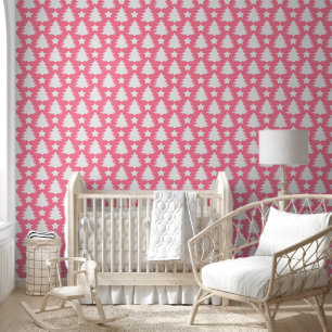 Papier Peint Joli Pink Christmas Tree Motif Salle de soins infi