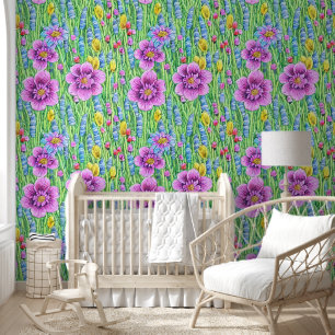 Papier Peint Jolie belle aquarelle moderne nature fleurie