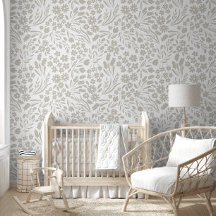 Papier Peint Jolie Dove Grey Fleurs sauvages Nursery Salle pour