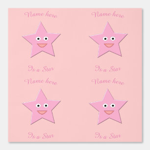 Papier Peint Jolie étoile rose à motif personnalisé