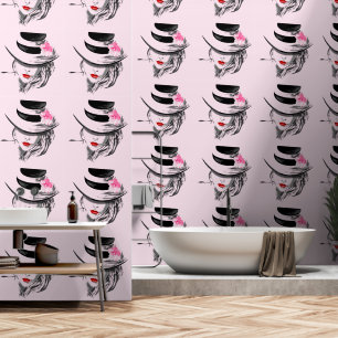 Papier Peint Jolie femme avec Casquette