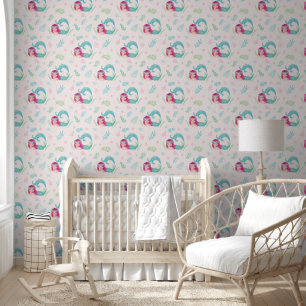 Papier Peint Jolie Murale de Nurserie Rose Pâle sous la Mer de