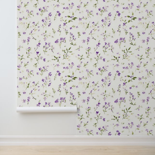 Papier Peint Jolies Fleurs de Lavande (Application)