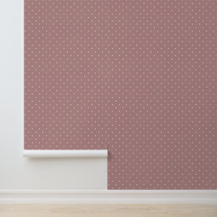 Papier Peint Jolis points blancs ivoire sur fond rose terracott