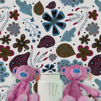 Jouer Boho Folk Art Flore foncé et Feuilles