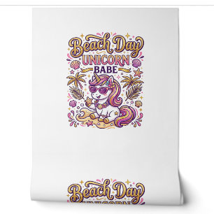 Papier Peint Jour de plage licorne bébé licorne stylée créa Zaz