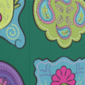 Papier Peint Joyau Whimsical Tons main dessiné Boho Dark Green (Couture)