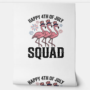 Papier Peint Joyeux 4 juillet Flamingo Squad Vector Design_1
