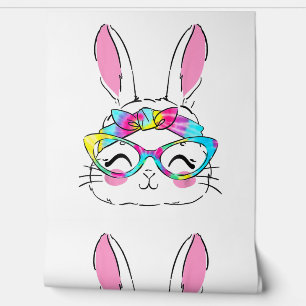 Papier Peint Joyeux jour de Pâques lapin mignon lapin face Tie