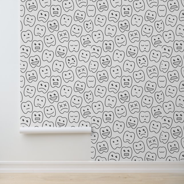 Papier Peint Joyeux Motif de dents (Application)