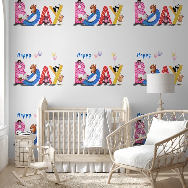 Papier Peint Joyeux Ours d'anniversaire (Enfants)