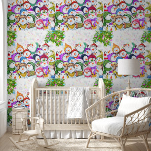 Papier Peint Joyeux Snowmans Party Funny Noël