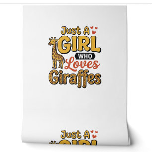 Papier Peint Juste Une Fille Qui Aime Les Girafes Vintage Vecto