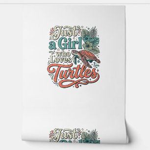 Papier Peint Juste une fille qui aime les tortues Vintage conce