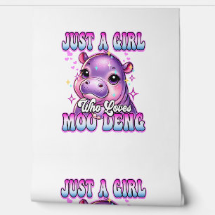 Papier Peint Juste une fille qui aime Moo Deng Cute Baby hippo 