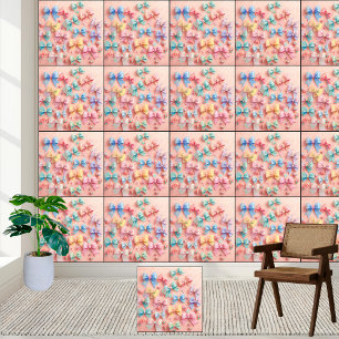 Papier Peint Kawaii Cute Nursery Pastel Bows & Candies Motif