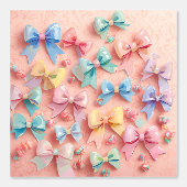 Papier Peint Kawaii Cute Nursery Pastel Bows & Candies Motif (Recto)